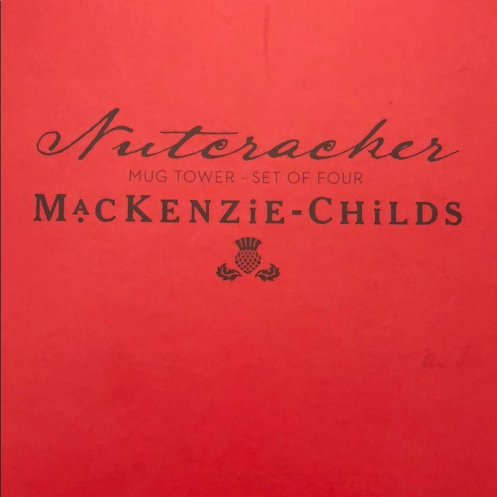 MacKenzie-Childs Nutcracker Mug Tower Set of Four